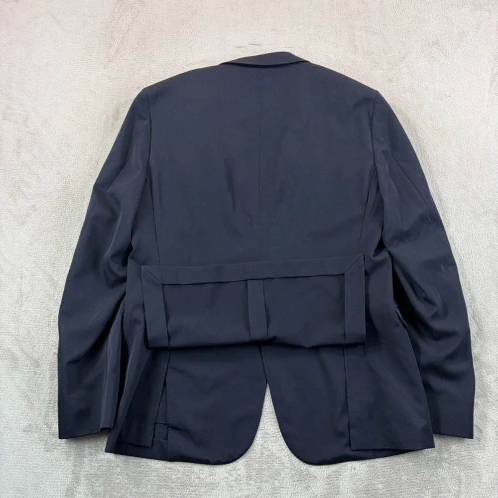 Z ZEGNA Blazer Sport Coat Giacca Jacket Men 42R US 52R EU Black Wool Drop 8 Deco